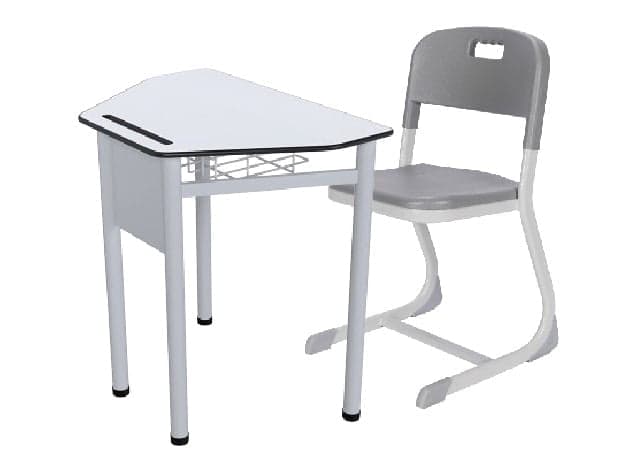 Pupitre simple trapèze pour école