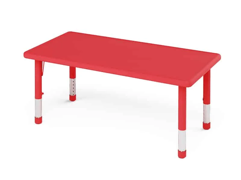Table papillon rectangulaire rouge pour école